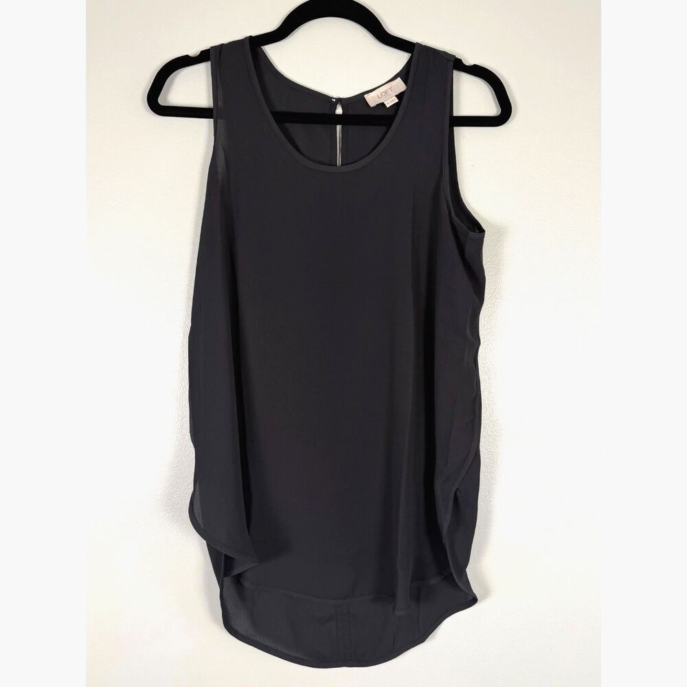 LOFT Outlet XS Black Sleeveless Blouse Keyhole Back Flowy Tank Top